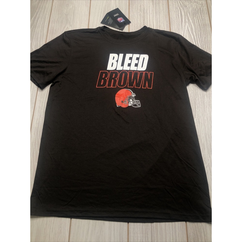 New Nike Cleveland Browns Mens Football Dri-fit Shirt Size Small Brown Orange‎